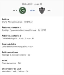 Arbitragem de Goiás x Atlético-MG (Reprodução/CBF)