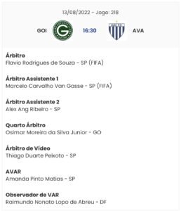 Arbitragem de Goiás x Avaí (Reprodução/CBF)