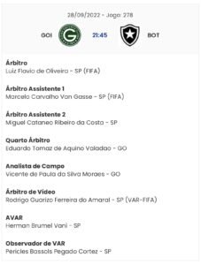 Arbitragem de Goiás x Botafogo