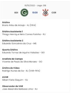 Arbitragem de Goiás x Corinthians